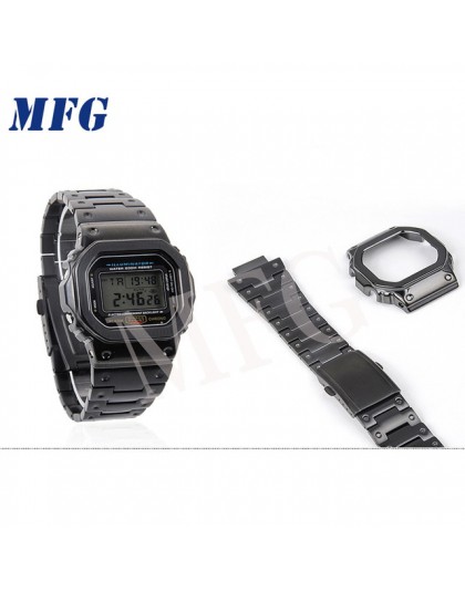 Metalowy pasek do zegarka pasek bezel DW5600 GWM5610 GW5000 kamuflaż ze stali nierdzewnej Watchband rama bransoletka akcesoria z