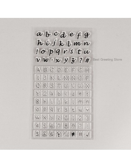 Wielkie i małe litery znaczki przezroczyste silikonowe stemple alfabetu