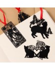 Nowość śliczne Kawaii kreatywny Metal zakładka czarny kot książka uchwyt na papier prezent dla studentów biuro Korea papiernicze