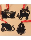 Nowość śliczne Kawaii kreatywny Metal zakładka czarny kot książka uchwyt na papier prezent dla studentów biuro Korea papiernicze