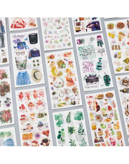 3 arkusze/opakowanie podróż i jedzenie dekoracja w stylu vintage naklejki Washi dekoracyjne przyklejane etykiety naklejki do pam