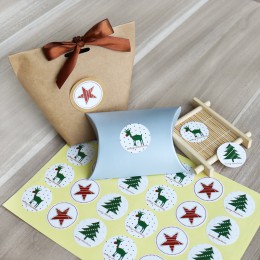 108 sztuk Christmas Sticker ełk choinka Deer Star Design do papierowych etykiet upieczony prezent naklejki wesołych świąt papier