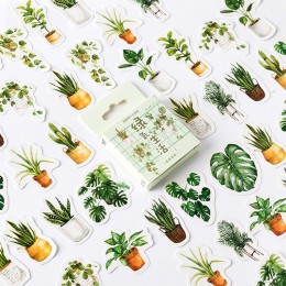 Zielone rośliny papier mały pamiętnik Mini japoński śliczne pudełko zestaw naklejek Scrapbooking śliczne płatki Journal Statione