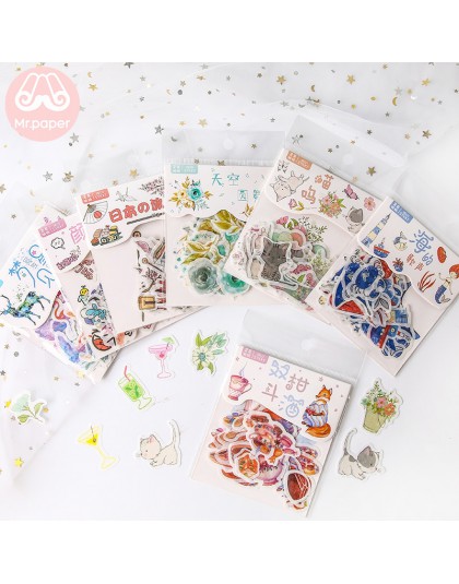 Mr. paper 40 sztuk/worek 24 wzory śliczne karteczki do terminarza Scrapbooking Heart Beat Series japoński Kawaii kreatywny papie