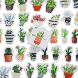 45 sztuk/partia śliczne roślin kaktus mini papier dekoracja naklejki DIY Ablum Diary Scrapbooking naklejki etykiety Kawaii biuro