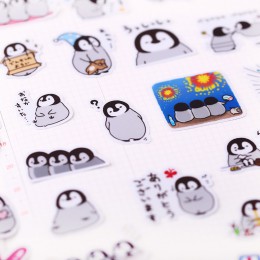 40 sztuk/paczka śliczny podręcznik samoobsługowy pingwin naklejki linia śliczny koreański dekoracja kreskówka pamiętnik materiał