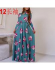 Oufisun kwiat w stylu bohema drukuj damska sukienka Casual Hollow Out Maxi sukienki moda Boho pas tunika Party Dress Vestidos Pl