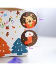 80 sztuk/partia naklejki Santa Claus Deer wesołych naklejki świąteczne na dekoracyjne okrągłe naklejki uszczelniające prezent na