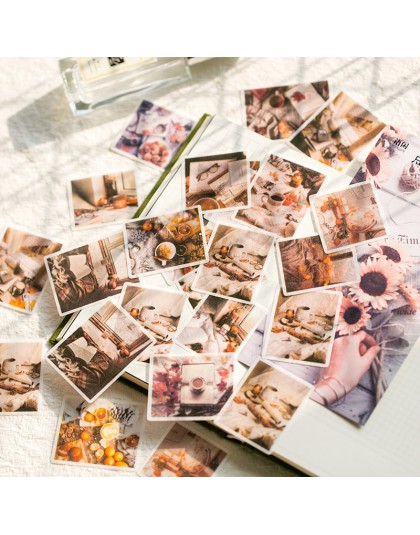 60 sztuk/paczka romantyczne wspomnienia zestaw naklejek dekoracyjne naklejki papiernicze Scrapbooking DIY pamiętnik Album Stick 