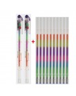 10 wkładów + 2 zestaw długopisów 6 kolorów tęczowy długopis żelowy szkolne materiały biurowe Graffiti Mark papiernicze dzieci uc