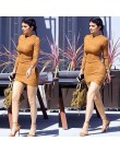 2019 z długim rękawem Slim Party Dress Sexy klub brązowy Vestido kobiety zimowe sukienki kylie jenner dopasowane sztuczny zamsz 