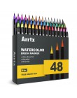 Arrtx 24/48 kolorów True mazak długopisy profesjonalne markery na bazie wody zmywalne i nietoksyczne elastyczne końcówki szczote