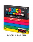 UNI POSCA zestaw pisaków POP plakat reklamy pióro Graffiti PC-1M PC-3M PC-5M PC-8K PC-17K okrągłe głowy tłustej Marker z farbą