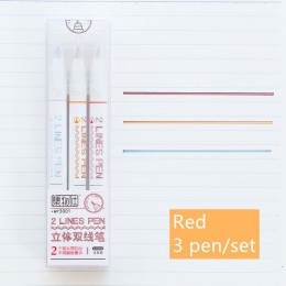 2 linie zestaw długopisów podwójna linia atrament wodny czerwony niebieski kolor wskazówka rysunek artystyczny liner scrapbookin