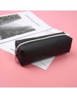 Prosty czarny skórzany piórnik o dużej pojemności biznes piórnik dla dzieci szkoła prezent biurowy materiały kreatywne artykuły 