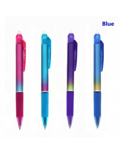 4 sztuk/zestaw Rainbow zmazywalny długopis zmywalny uchwyt 0.5mm niebieski/czarny naciśnij długopis żelowy dla dziewczyna chłopi