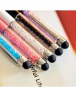 5 sztuk/partia Diamond Crystal kulkowe długopisy + rysik pojemnościowy 2 w 1 nowość Metal Zakka dotykowy długopis biurowe prezen