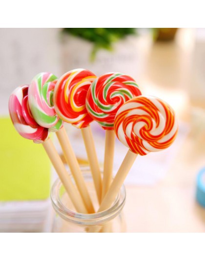 Kawaii zaopatrzenie szkolne materiały biurowe długopis kreatywny śliczne Lollipop słodkie cukierki Freebie stylizacja nowość śmi