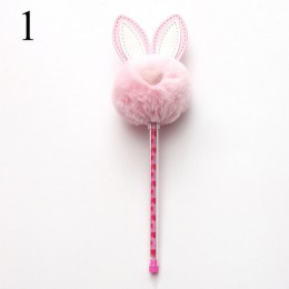 Śliczne pluszowy królik uszy długopis żelowy 0.5mm Kawaii czarny tusz neutralne długopisy dla dzieci dziewczyny prezent przybory