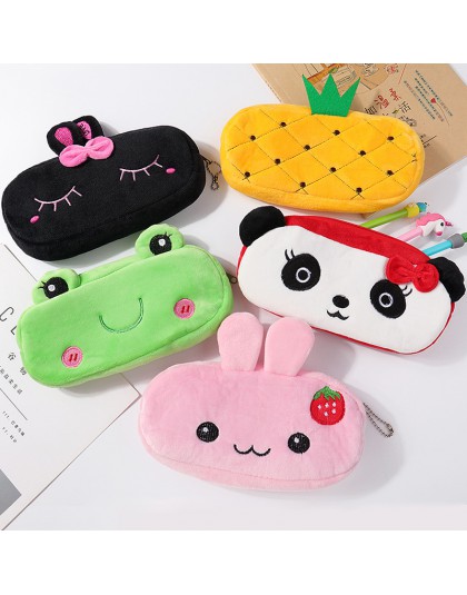 1 sztuk 20CM Kawaii zwierzęta kreskówkowe pluszowe piórnik torba breloczek monety kiesy portfel Case torba typu worek szkolne pr