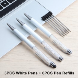 9 sztuk/partia nowy projekt diamentowy kryształ długopis dotykowy stylus piśmiennicze pióro dobry prezent dla office school prom