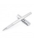 Jinhao Shine Platinum stalowe pióra wieczne luksusowe marki metal srebrny grzywny z kapturem stalówka 0.38mm pisanie atramentu p