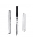 Jinhao Shine Platinum stalowe pióra wieczne luksusowe marki metal srebrny grzywny z kapturem stalówka 0.38mm pisanie atramentu p