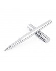 Jinhao Shine Platinum stalowe pióra wieczne luksusowe marki metal srebrny grzywny z kapturem stalówka 0.38mm pisanie atramentu p