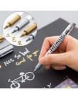 2 sztuk DIY Metal wodoodporna markery permanentne Sharpie złoto i srebro 1.5mm materiały dla studentów rękodzieło pióro artystyc