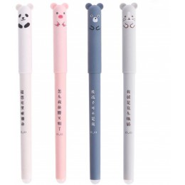 4 sztuk/paczka Kawaii Pig Panda mysz niedźwiedź zmazywalny żel długopis Rollerball szkolne materiały biurowe szkolne materiały p