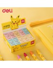 Deli Pokemon Pikachu gumki 2 sztuk pomarańczowy niebieski różowy artykuły papiernicze artykuły biurowe szkoła rysunek kawaii śli