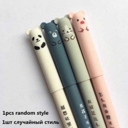 1 sztuk zwierzęta kreskówkowe zmazywalny długopis 0.35mm Refill pręty śliczne Panda Cat długopisy Kawaii długopis pióro do szkoł