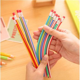 1 sztuk kolorowe magia Bendy elastyczny miękki ołówek z gumką papiernicze dzieci Student kolorowe szkolne materiały biurowe krea