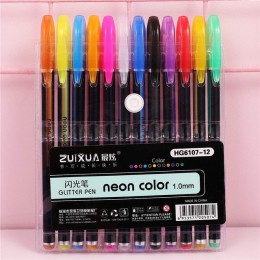 12/18/24/36/48 kolory zestaw markerów Glitter Gel Pen do kolorowania książek czasopisma rysunek malarstwo Doodling Art markery d