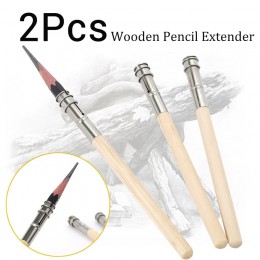 2 sztuk regulowany pojedynczy klosz drewniany ołówek uchwyt z przedłużeniem do węgla drzewnego szkoły do biura do malowania narz