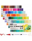 100 kolorów podwójna końcówka Marker do malowania długopisy akwarela markery pióro rysunek grzywny liniowej pędzel do malowania 