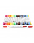 Dainayw 24 kolory 0.4mm Fineliner atrament na bazie wody podwójna głowica szkic markery Brush Pen do rysowania kolorowanki proje