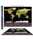 Scratch off Journal mapa świata spersonalizowany plakat Atlas podróży z flagi państwowe 42*30CM