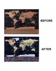 Duży rozmiar Scratch Off World mapa turystyczna Premium spersonalizowany plakat naklejka ścienna wszystkie flagi państwowe opako