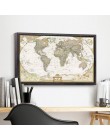 Duża mapa świata w stylu Vintage materiały biurowe szczegółowy antyczny plakat ścienna tablica papier retro matowy papier pakowy