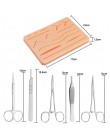 25 sztuk zestaw treningowy do szycia chirurgicznego skóra działa szew praktyka Model podkładka szkoleniowa igły nożyczki zestaw 