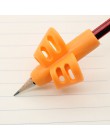 Pióro dziecięce narzędzie silikonowy palec 3 kolor ergonomiczna korekta postawy narzędzie pisanie ołówkiem obsadka do pióra żółt