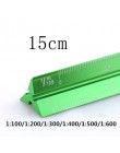 TUTU wysokiej jakości kolorowe 15cm aluminium trójkątne linijka krawiecka aluminium 1:20-1: 600 alloy metal scale regua desenho 