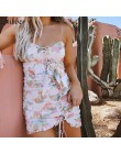 2019 lato boho elegancka plaża klub obcisła sukienka kobiety nocna impreza kwiatowy mini sukienka panie czeski sexy zasznurować 