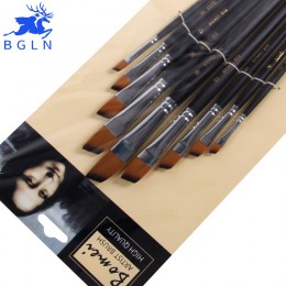 9 sztuk/zestaw Nylon akrylowy pędzel olejny ukośne pędzel do malowania na olej pędzel akrylowy Pen pincel para pintura dostaw sz