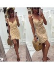 Forefair kobiety dorywczo sukienka w kratę falbana w stylu vintage backless wrap Sexy sukienki bez rękawów v krawat talia Mini l