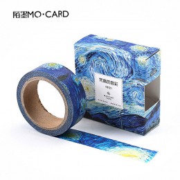 1 sztuk taśmy washi DIY obraz van gogha papierowa taśma maskująca klej dekoracyjny taśmy naklejki do scrapbookingu rozmiar 15 mm