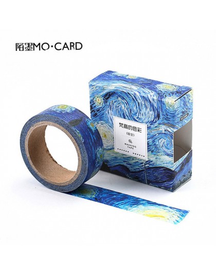 1 sztuk taśmy washi DIY obraz van gogha papierowa taśma maskująca klej dekoracyjny taśmy naklejki do scrapbookingu rozmiar 15 mm