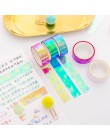 Rainbow Gradient taśma maskująca naklejki zestaw taśm Washi koreański stacjonarny śliczne Kawaii Scrapbooking samoprzylepna taśm