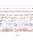 10 rolek maskująca taśma washi zestaw vintage, w kwiaty roślina Flamingo dekoracyjna naklejka Diy etykieta samoprzylepna do scra
